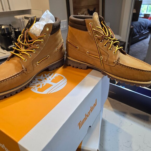 Timberland 7-Eye Authentic Mid Lace Boot Mens Size 10 Wheat Nubuck TB0A2N4C754 - Picture 2 of 14